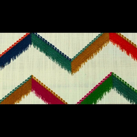 French Colors Multi Modern Flamestitch Fabric - Picture 2 of 6